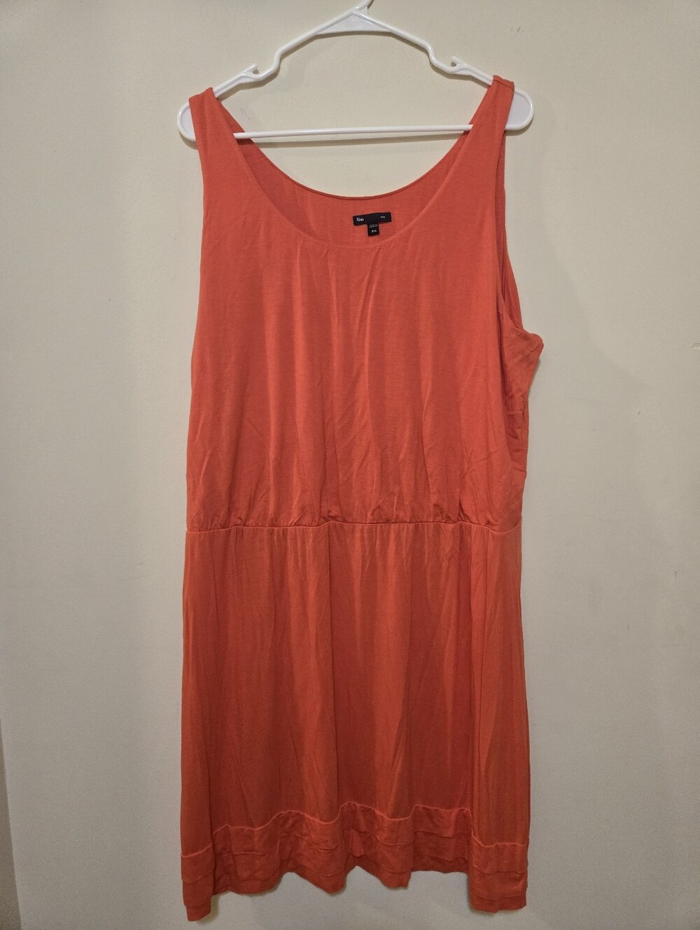 Gap sleeveless tank dress in a vibrant coral-orange shade size: XXL